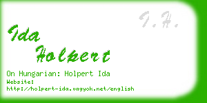 ida holpert business card